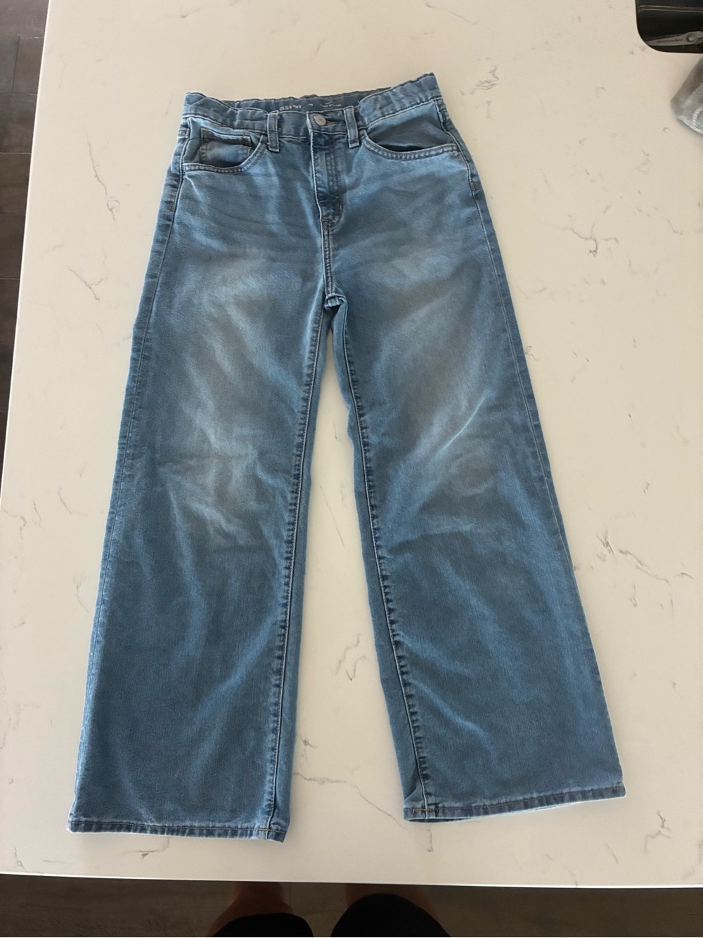 Old Navy Light Wash Girls Wide-Leg Jeans